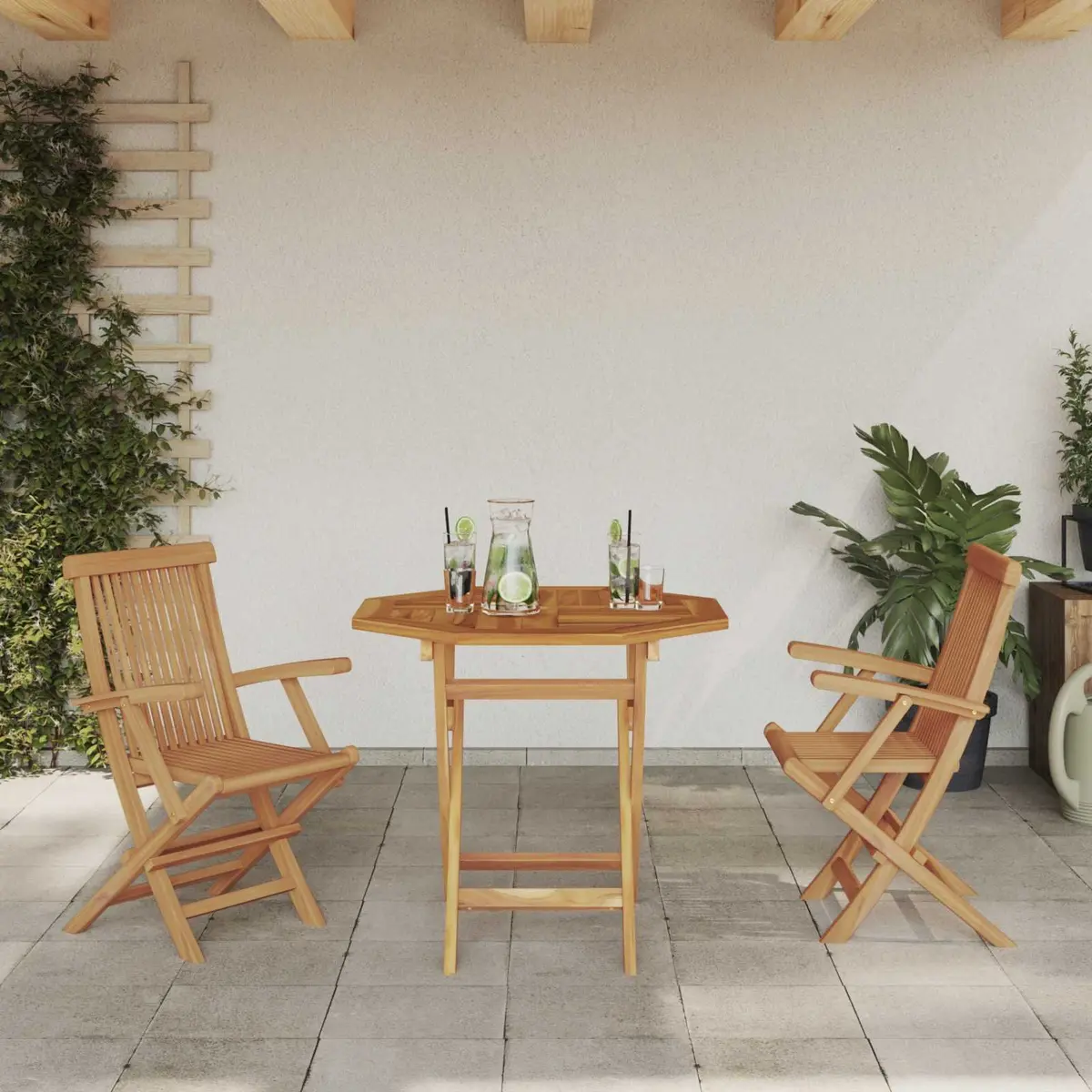 3-Piece Acacia Wood Garden Dining Set