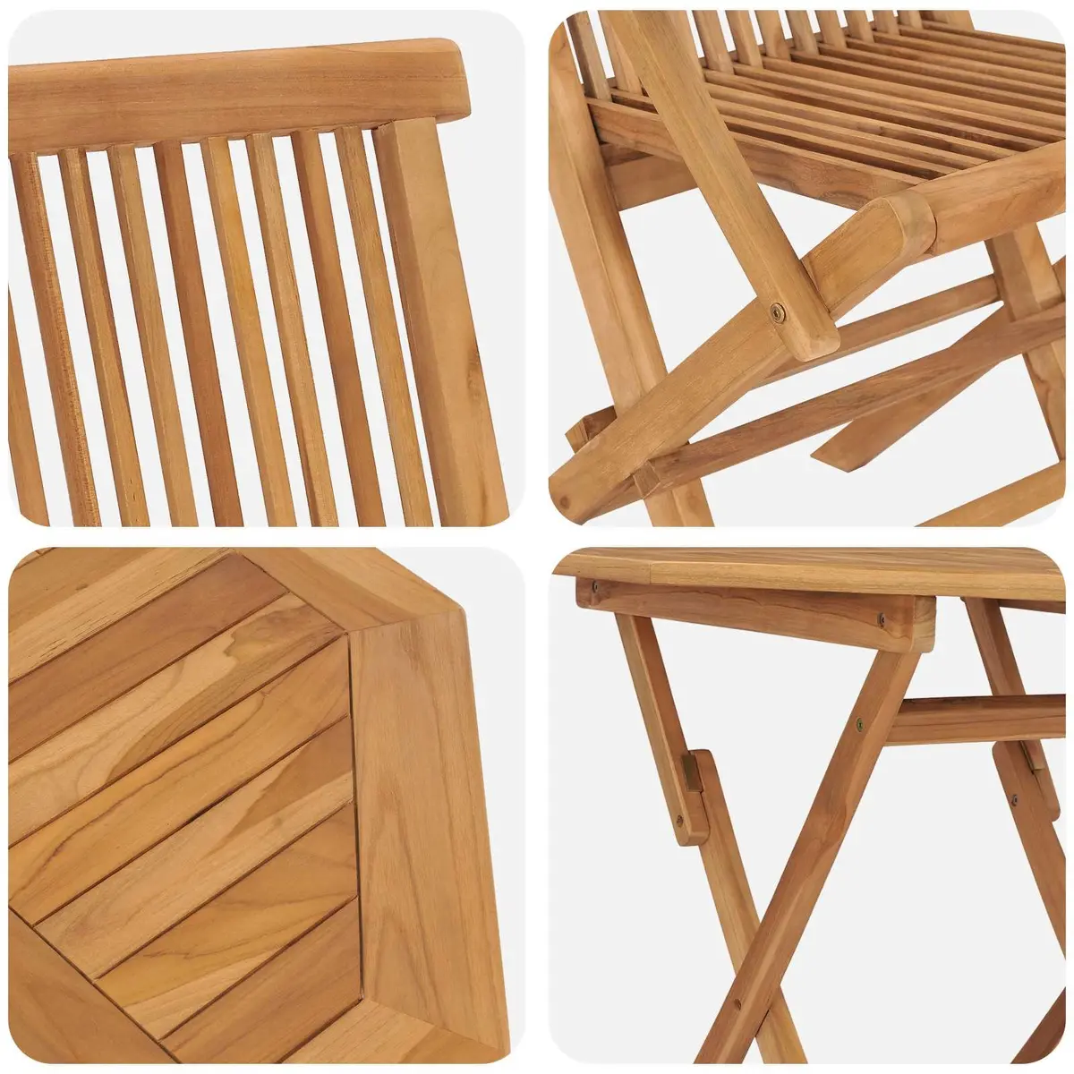 3-Piece Acacia Wood Garden Dining Set