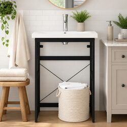 Black Iron Vanity Unit for Stylish Bathroom Storage