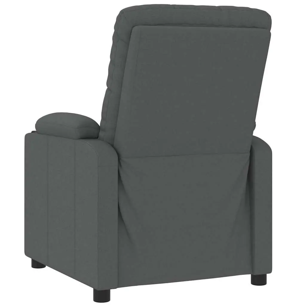 Electric Massage Chair Grey Fabric 3 Position Reclining 6 Points Vibration