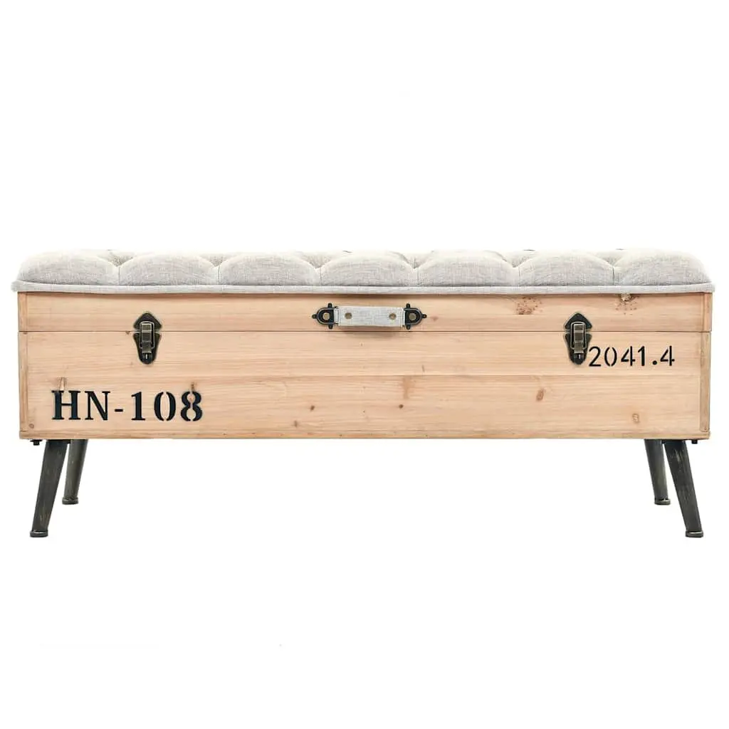Storage Bench 110cm Trunk Design Padded Seat Entryway Furniture Vintage