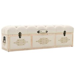 Cream Padded Storage Bench for Stylish Spaces