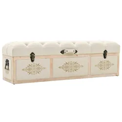 Cream Padded Storage Bench for Stylish Spaces