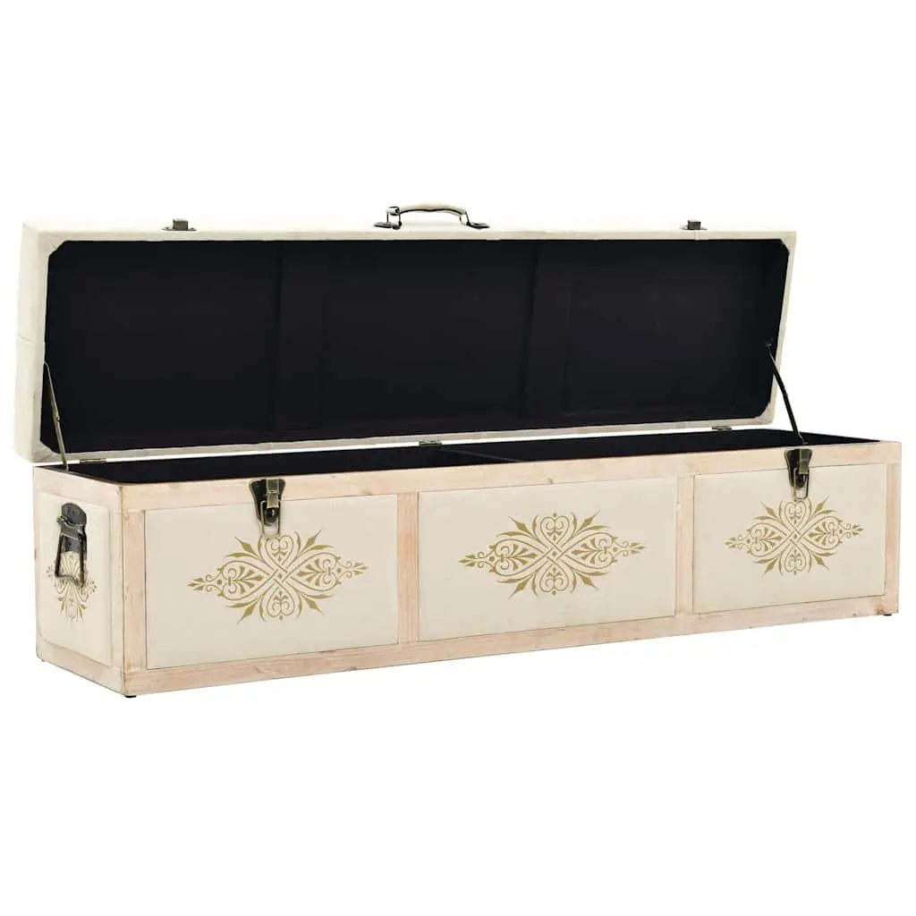 Storage Bench 110cm Cream Padded Seat Entryway Hallway Living Room Furniture Box