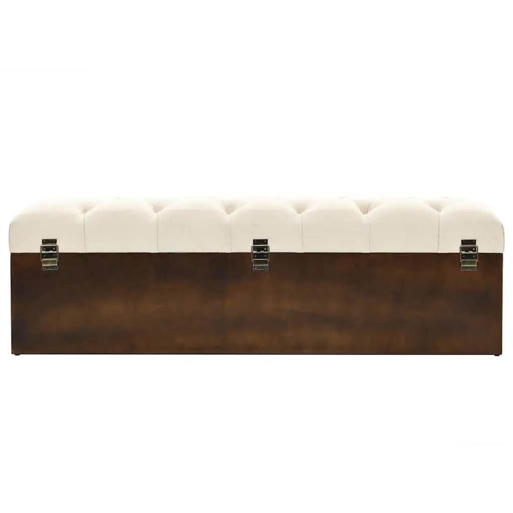 Storage Bench 110cm Cream Padded Seat Entryway Hallway Living Room Furniture Box
