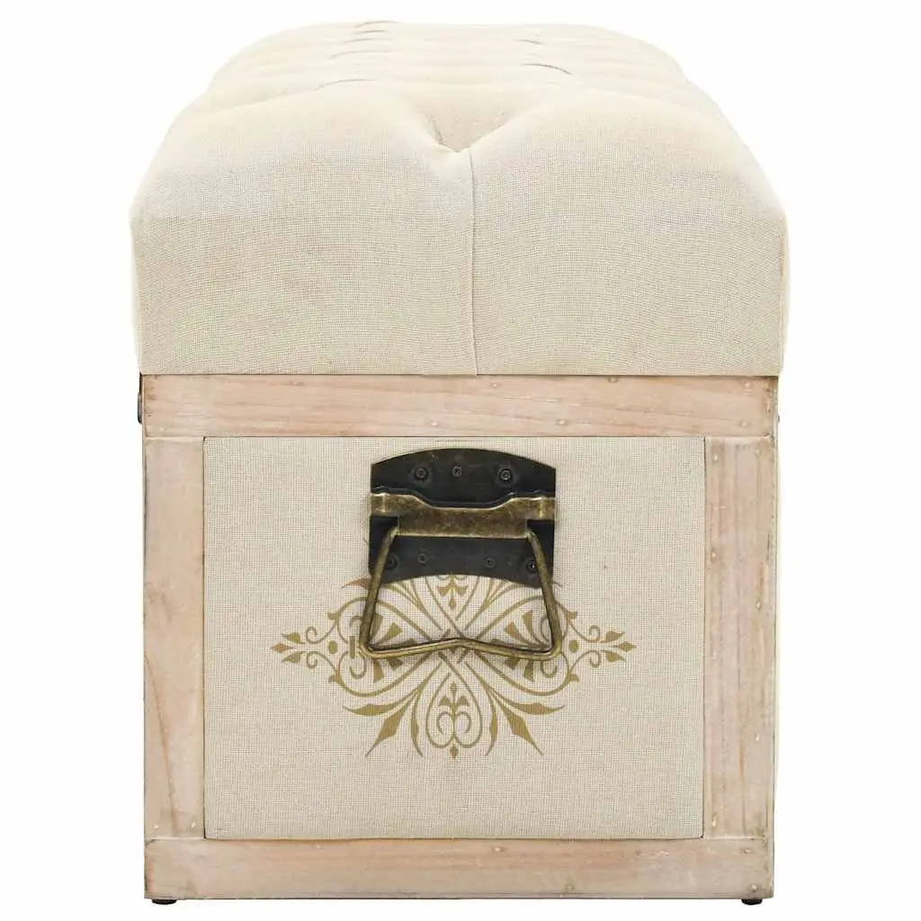 Storage Bench 110cm Cream Padded Seat Entryway Hallway Living Room Furniture Box