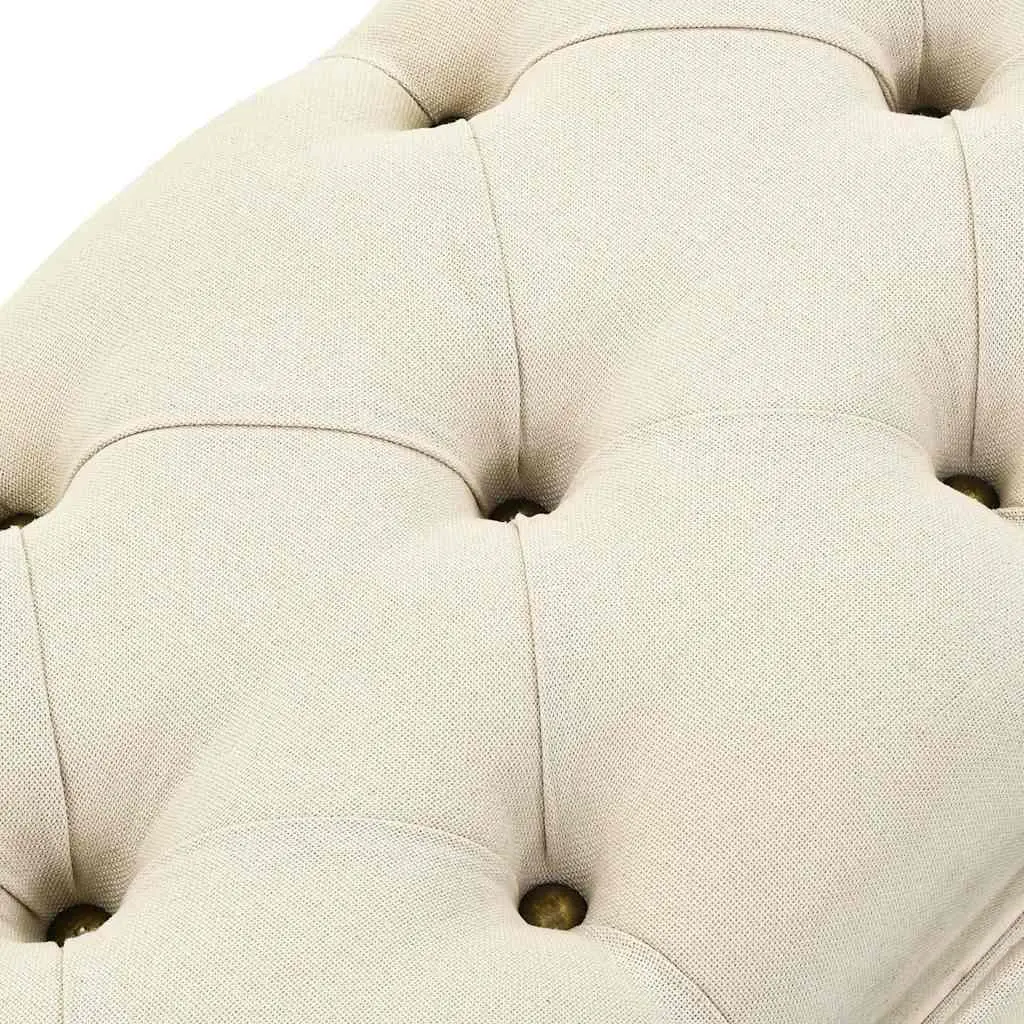 Storage Bench 110cm Cream Padded Seat Entryway Hallway Living Room Furniture Box