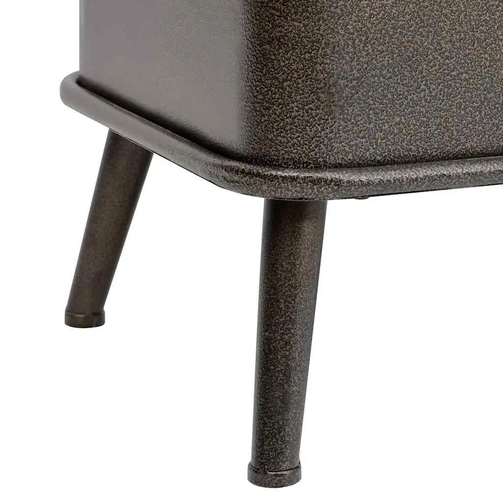 Black Faux Leather Storage Bench with Backrest 110cm