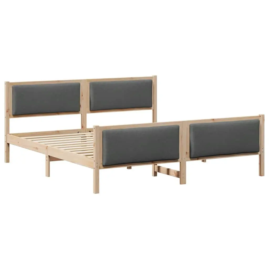 Bed Frame with Headboard Dark Grey 180 x 200 cm Fabric Upholstered Platform