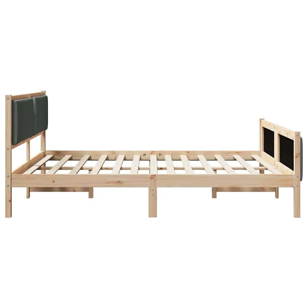 Bed Frame with Headboard Dark Grey 180 x 200 cm Fabric Upholstered Platform