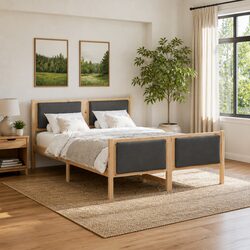 Modern Bed Frame with Headboard 150 x 200 cm