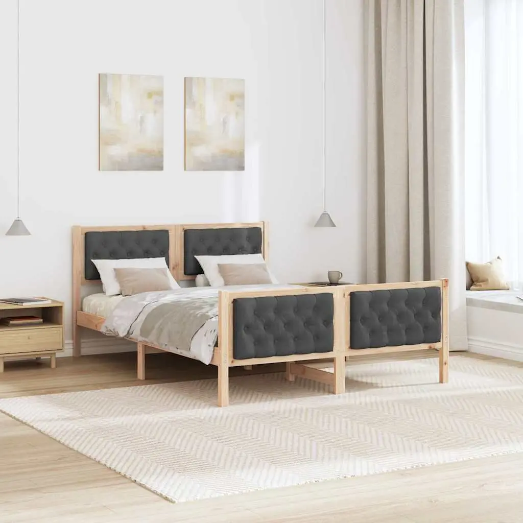 Solid Pine Wood Bed Frame with Headboard 150 x 200 cm