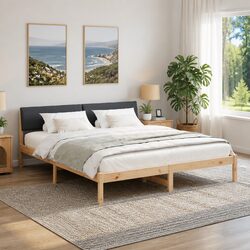 Sturdy Modern Bed Frame 180 x 200 cm with Headboard