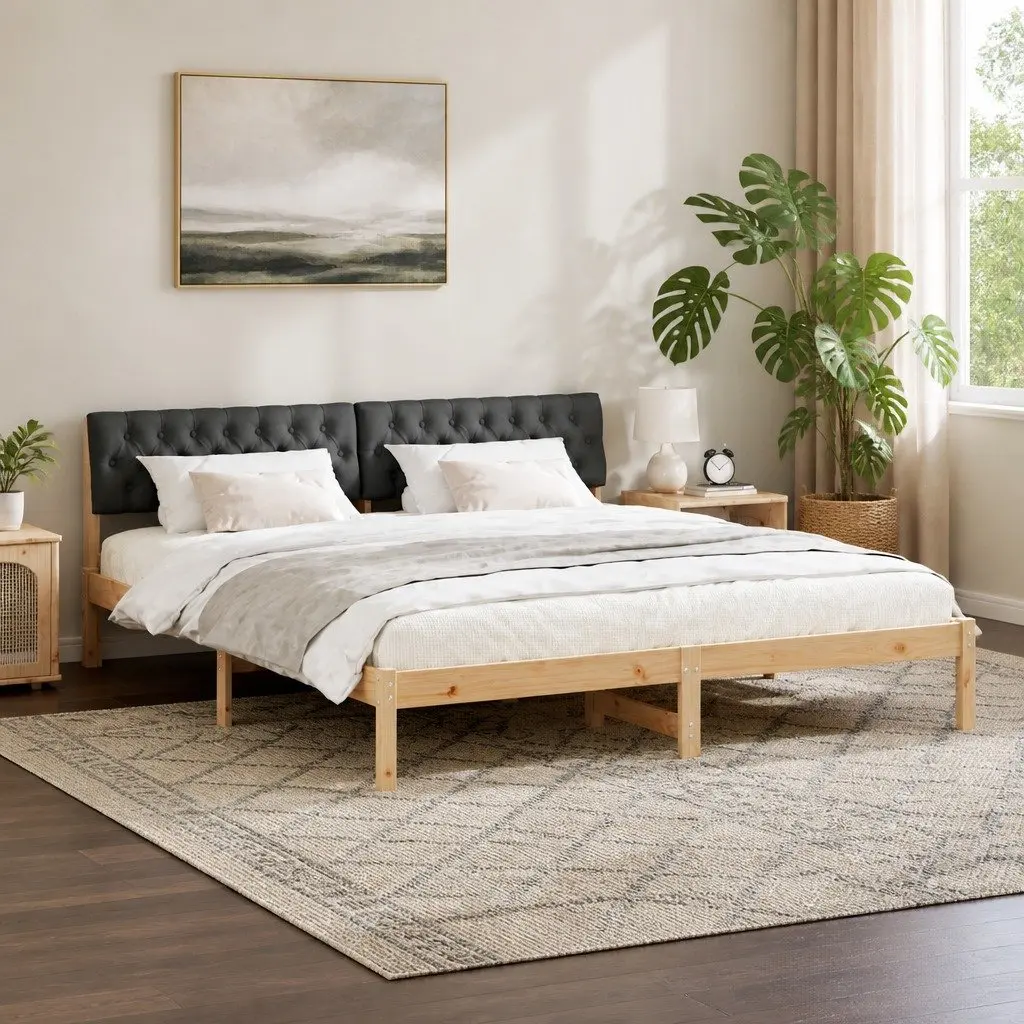 Solid Pine Platform Bed Frame 180 x 200 cm