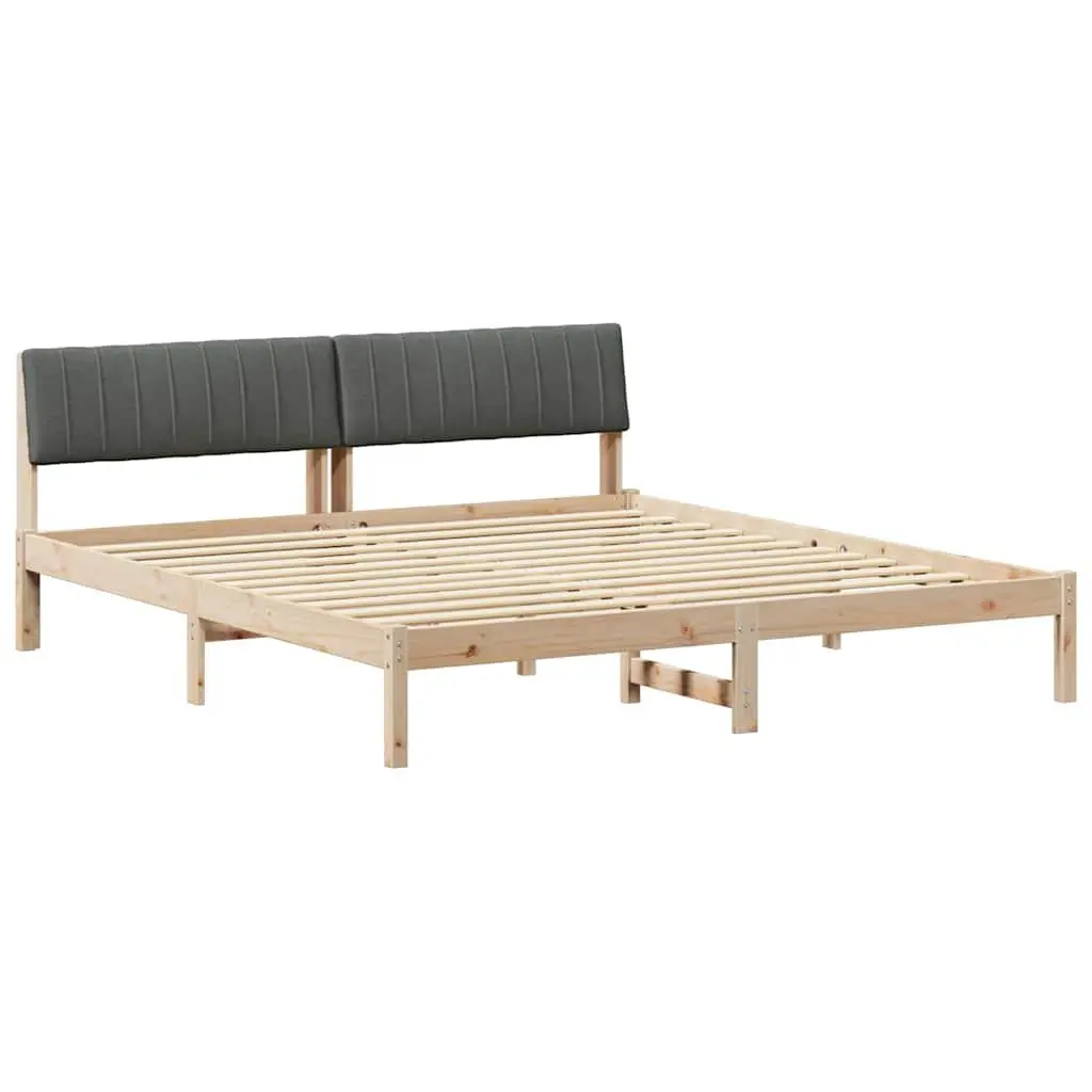 Solid Pine Bed Frame 180 x 200 cm with Headboard
