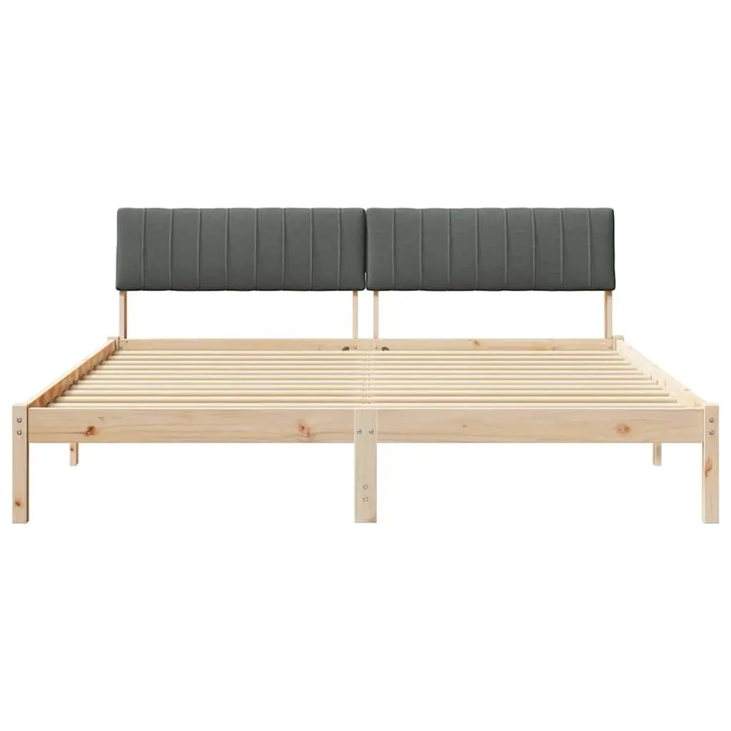 Solid Pine Bed Frame 180 x 200 cm with Headboard