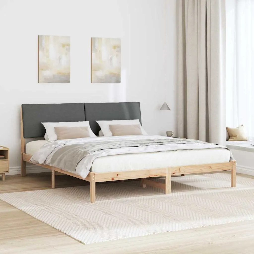 Solid Pine Wood Bed Frame 180 x 200 cm with Headboard