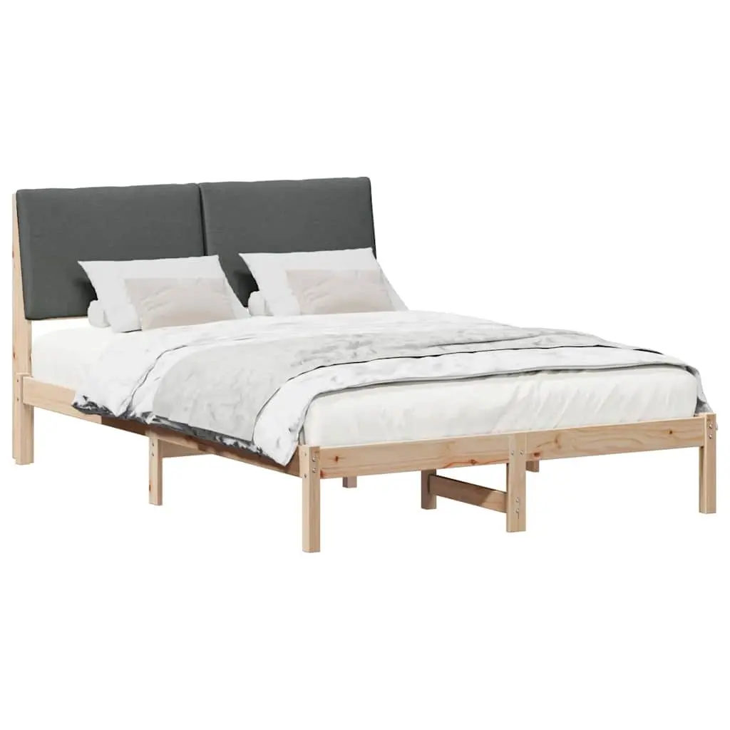 Solid Pine Wood Bed Frame 150 x 200 cm with Headboard