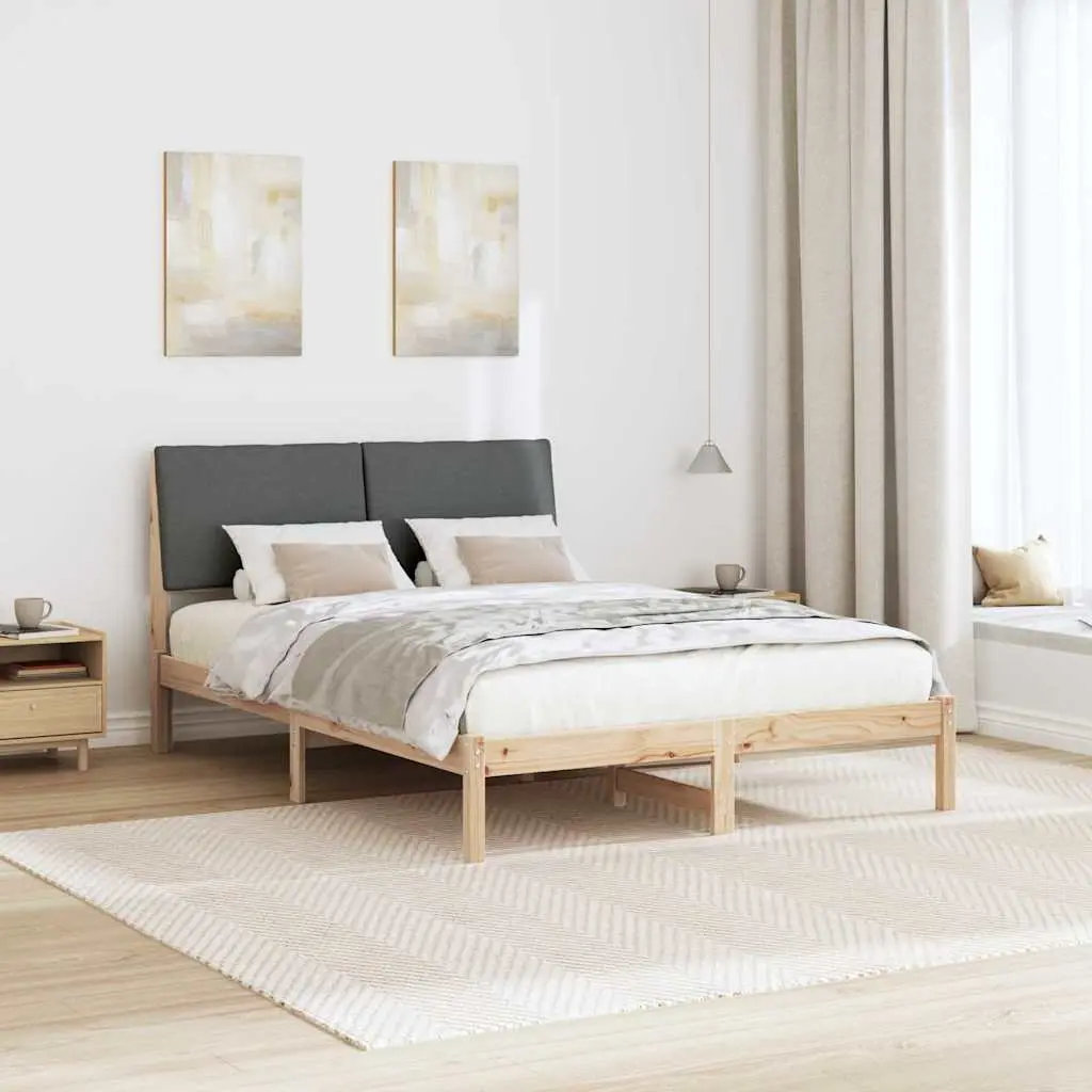 Solid Pine Wood Bed Frame 150 x 200 cm with Headboard