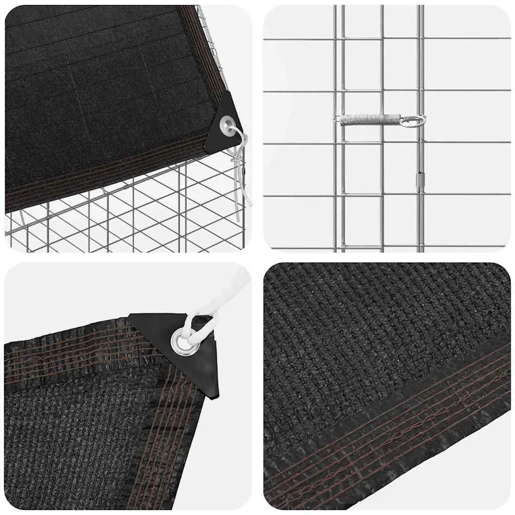 Small Animal Cage Galvanised Steel 600 x 100 x 210 cm Silver 2 pcs
