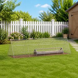 Durable Galvanised Steel Chicken Cage 215 x 55 x 55 cm
