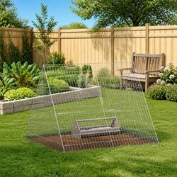 Galvanised Steel Chicken Cage 110x100x85cm for Outdoors