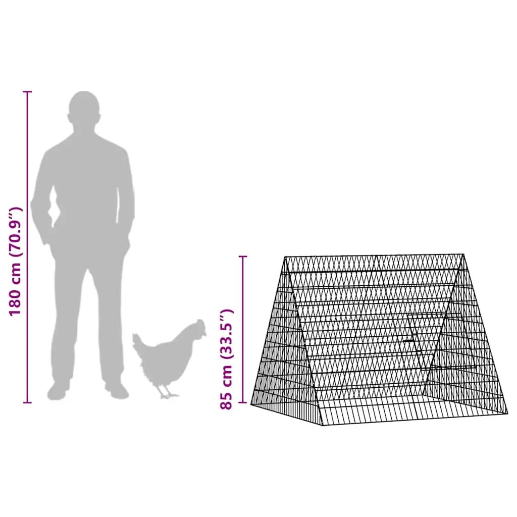 Galvanised Steel Chicken Cage 110x100x85cm for Outdoors