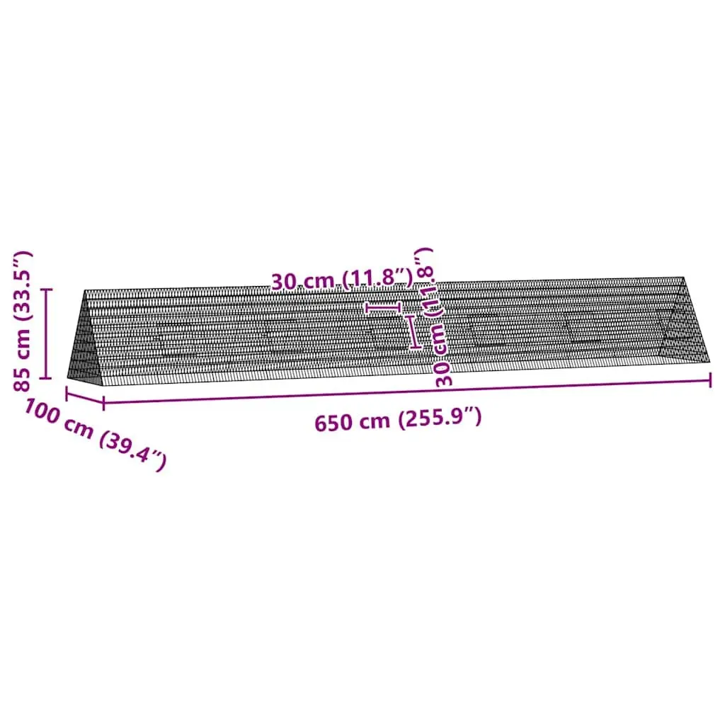 Chicken Cage Galvanized Steel 650 x 100 x 85 cm Silver Outdoor Poultry Run