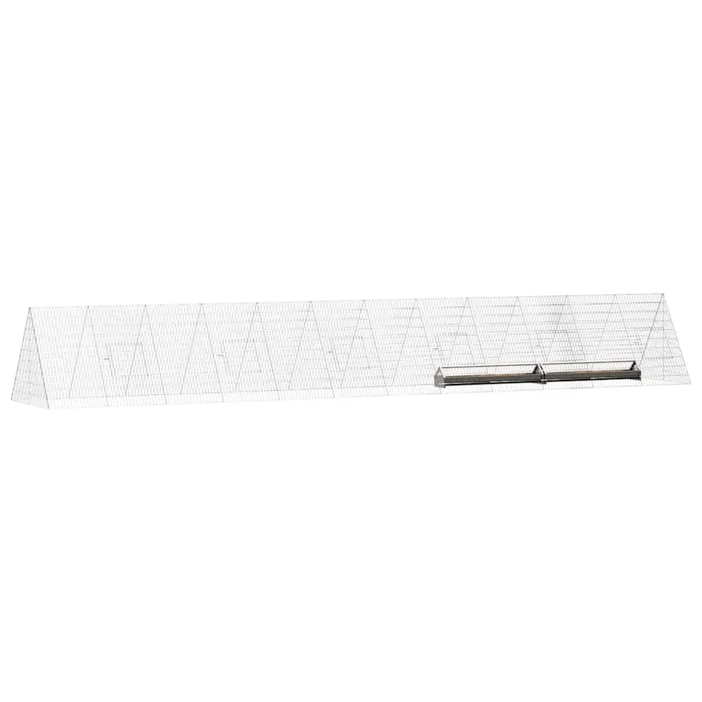 Chicken Cage Galvanized Steel 650 x 100 x 85 cm Silver Outdoor Poultry Run