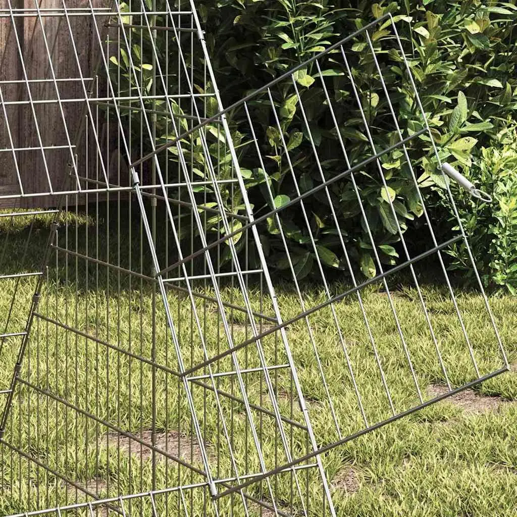 Chicken Cage Galvanized Steel 650 x 100 x 85 cm Silver Outdoor Poultry Run