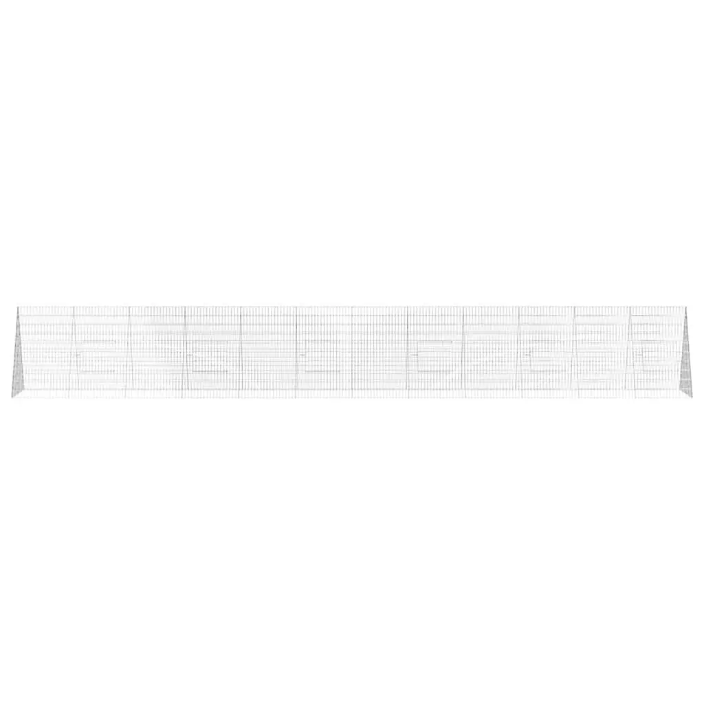 Chicken Cage Galvanized Steel 650 x 100 x 85 cm Silver Outdoor Poultry Run