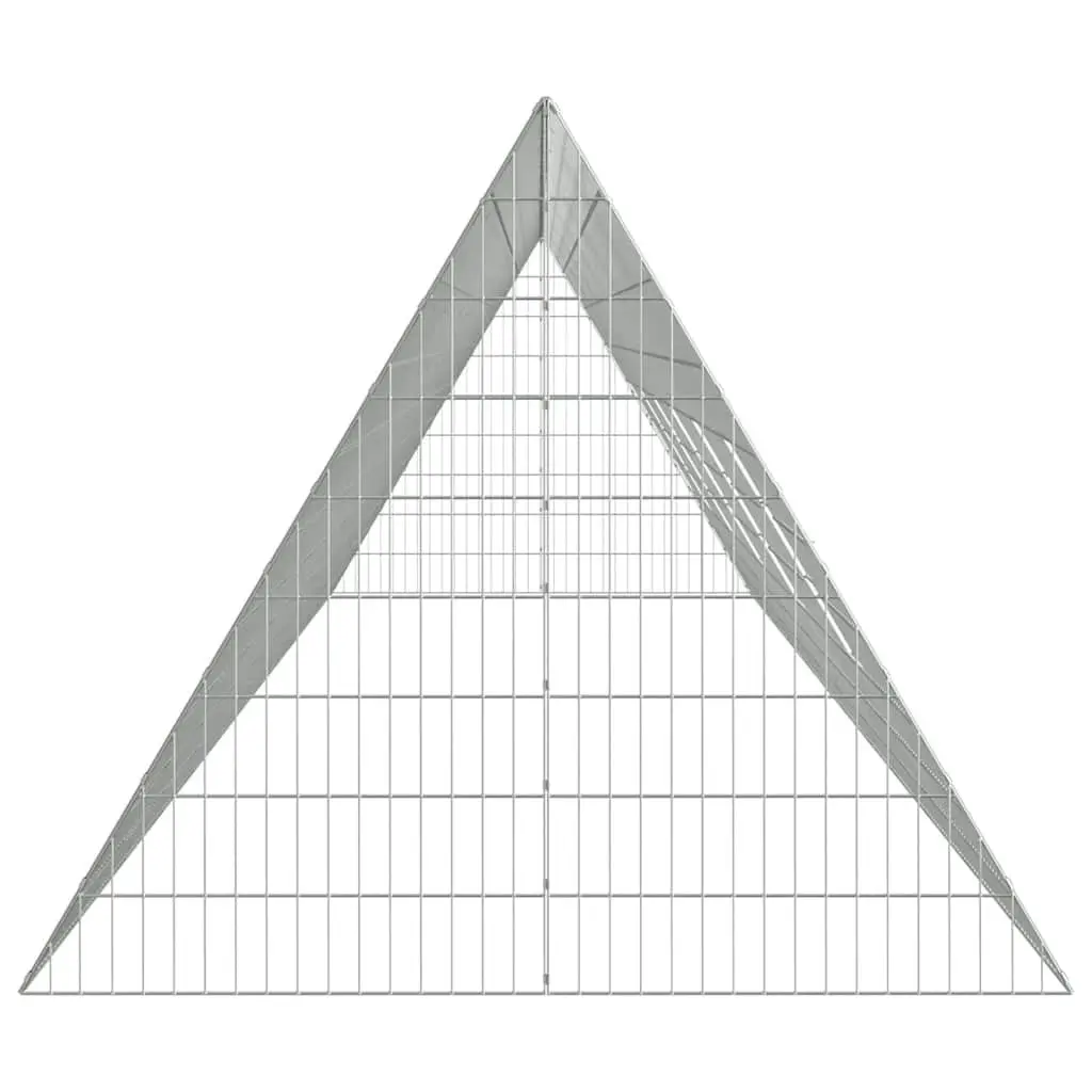 Chicken Cage Galvanized Steel 650 x 100 x 85 cm Silver Outdoor Poultry Run
