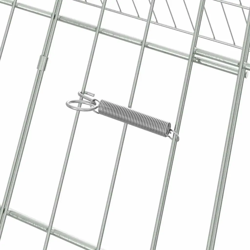 Chicken Cage Galvanized Steel 650 x 100 x 85 cm Silver Outdoor Poultry Run