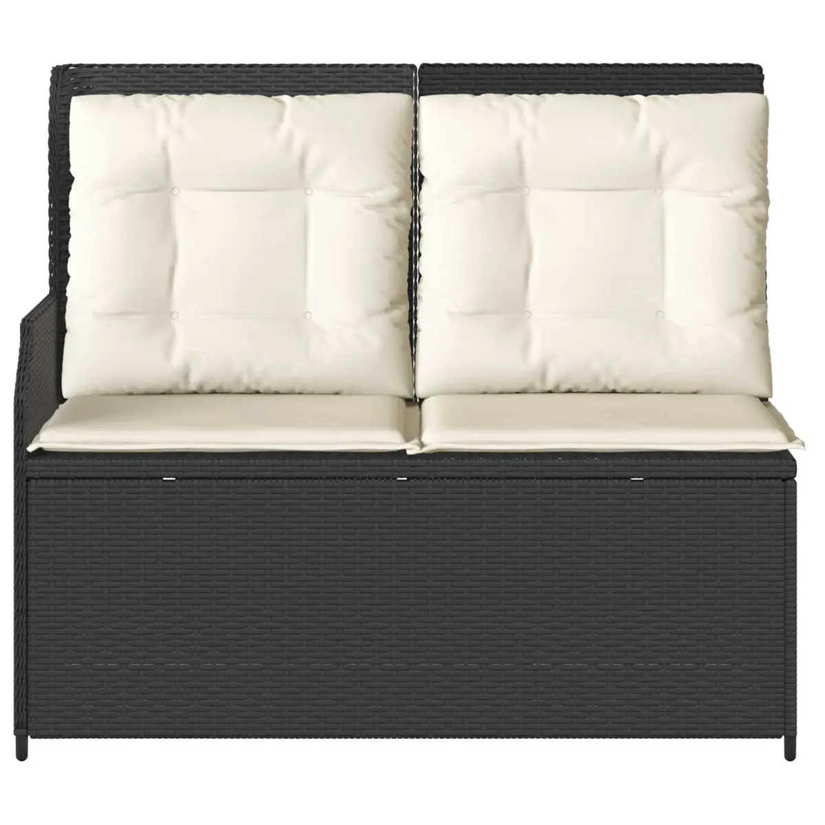 Rattan Garden Bench with Adjustable Backrest