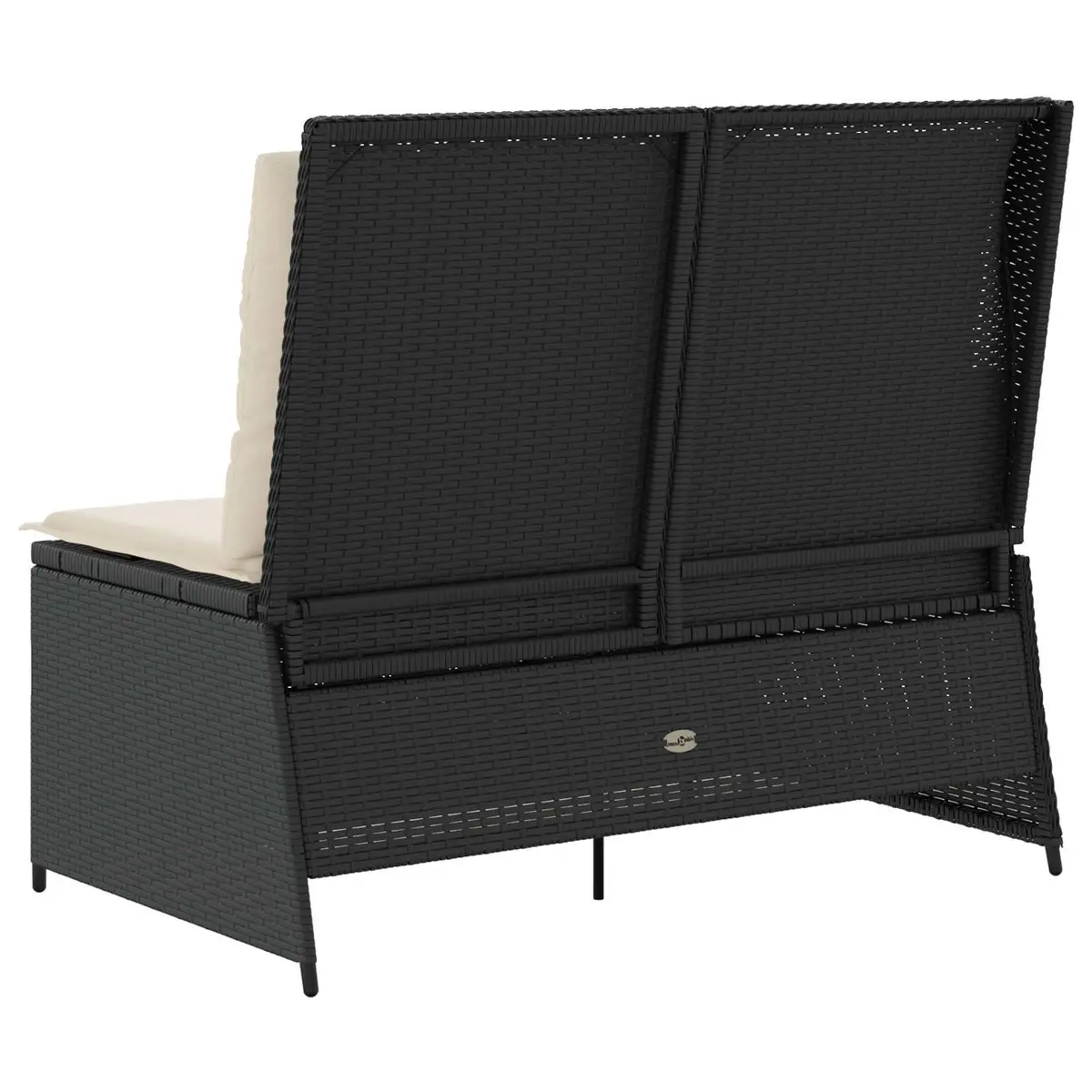 Rattan Garden Bench with Adjustable Backrest