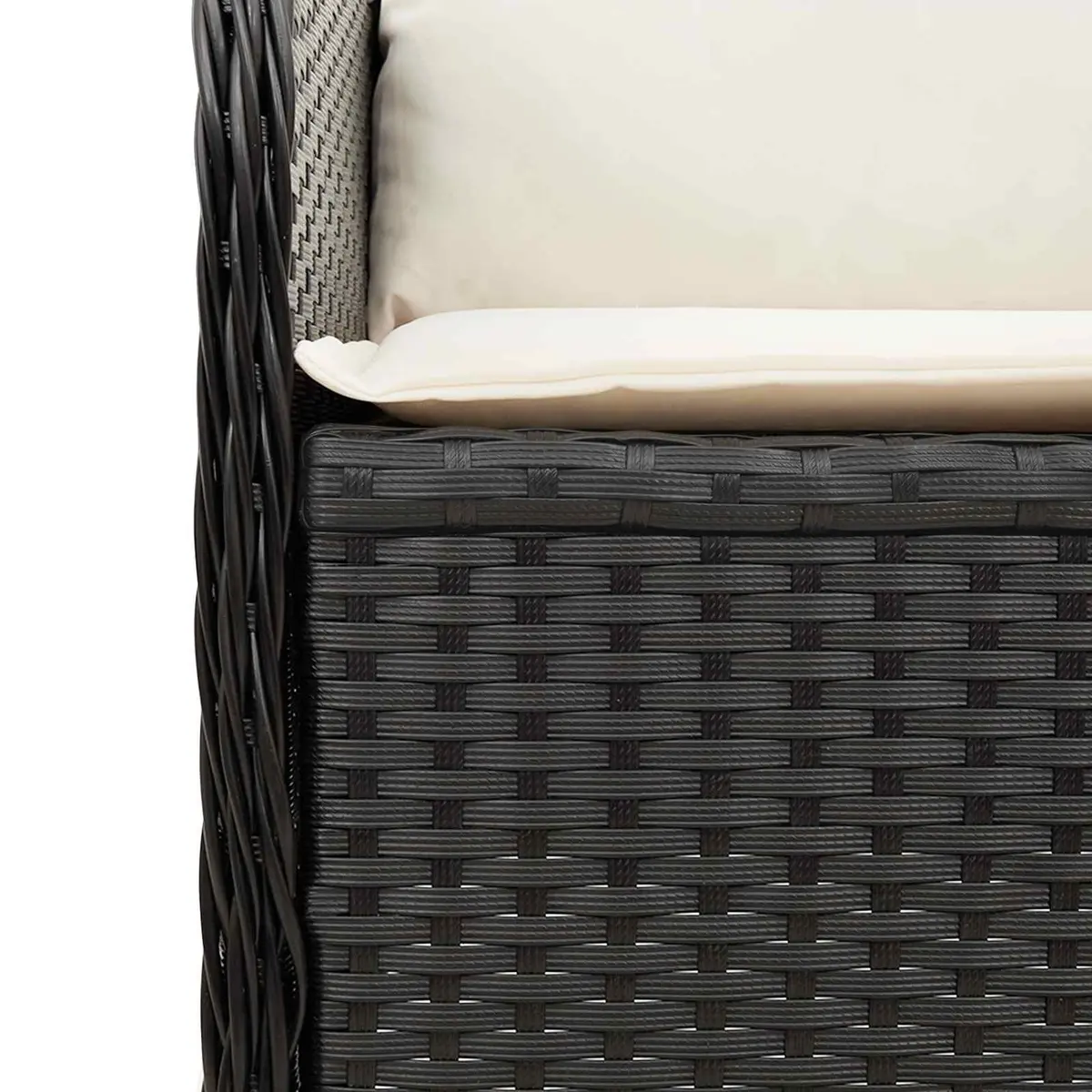 Rattan Garden Bench with Adjustable Backrest