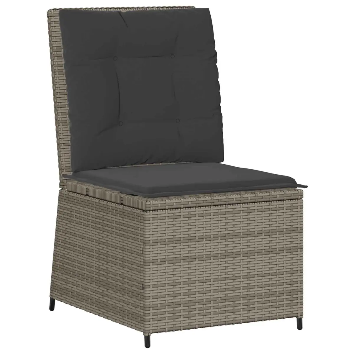 Outdoor Reclining Garden Sofa Set in Grey Poly Rattan