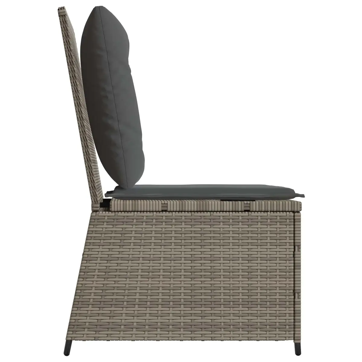 Outdoor Reclining Garden Sofa Set in Grey Poly Rattan