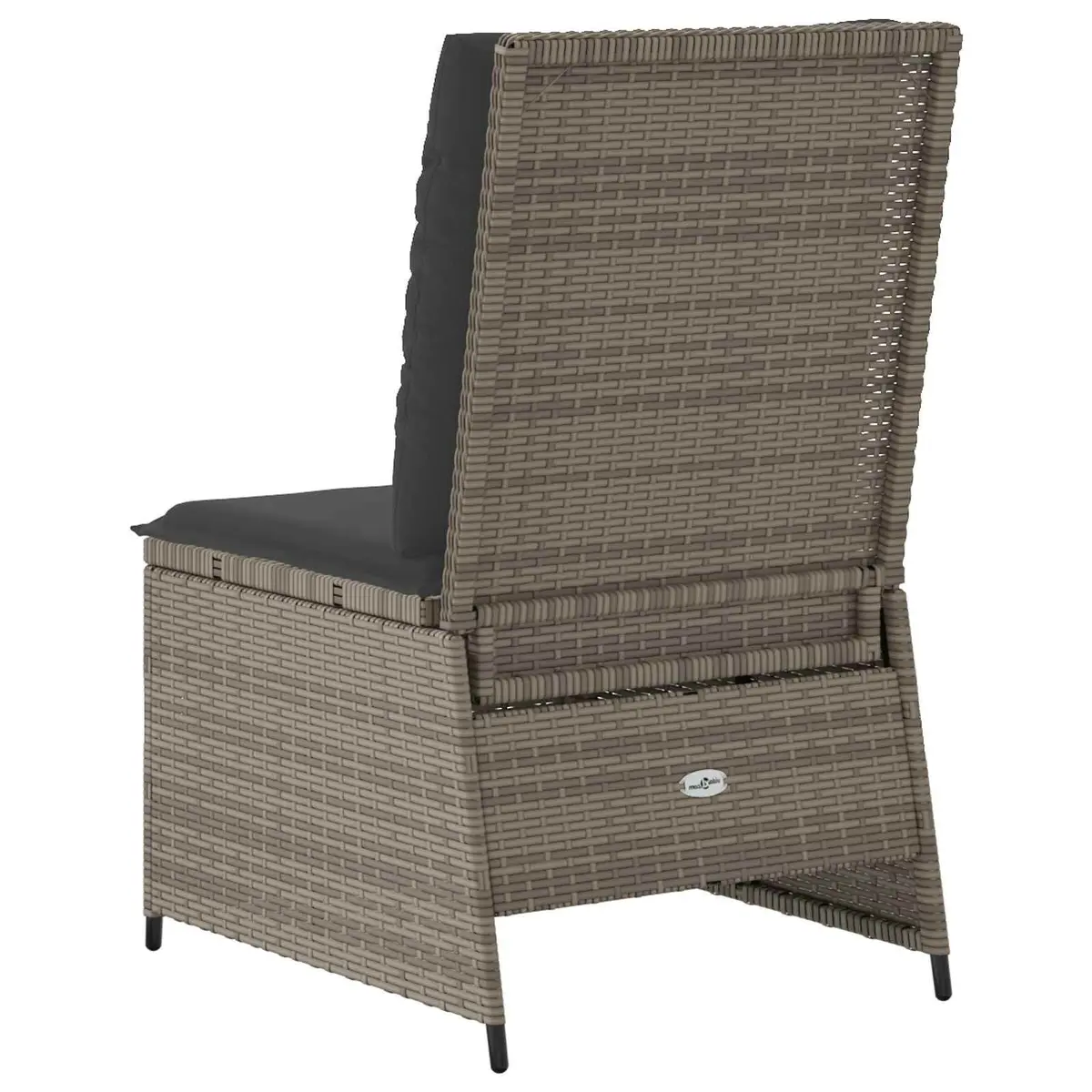 Outdoor Reclining Garden Sofa Set in Grey Poly Rattan