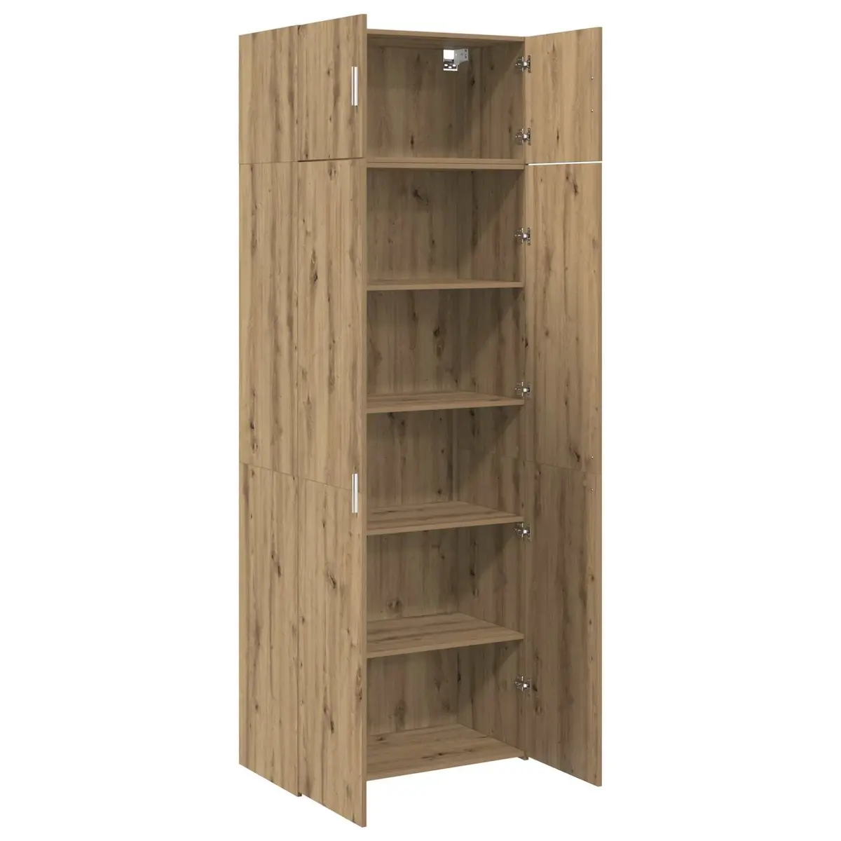 Brown Engineered Wood Storage Cabinet Set