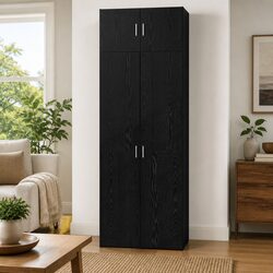 Black Modern Storage Cabinet 3 Piece Set with Quality Build