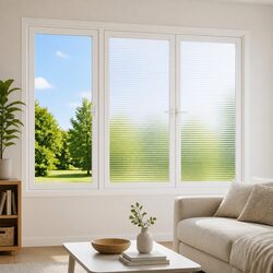 Durable Self-Adhesive Frosted Window Film with Stripes 90 x 1000 cm