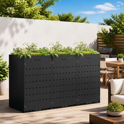 Modern Outdoor Garden Waste Container for 3 Bins
