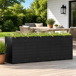 Durable 5 Bin Wheelie Bin Storage in Black 340 x 77.5 x 121.5 cm