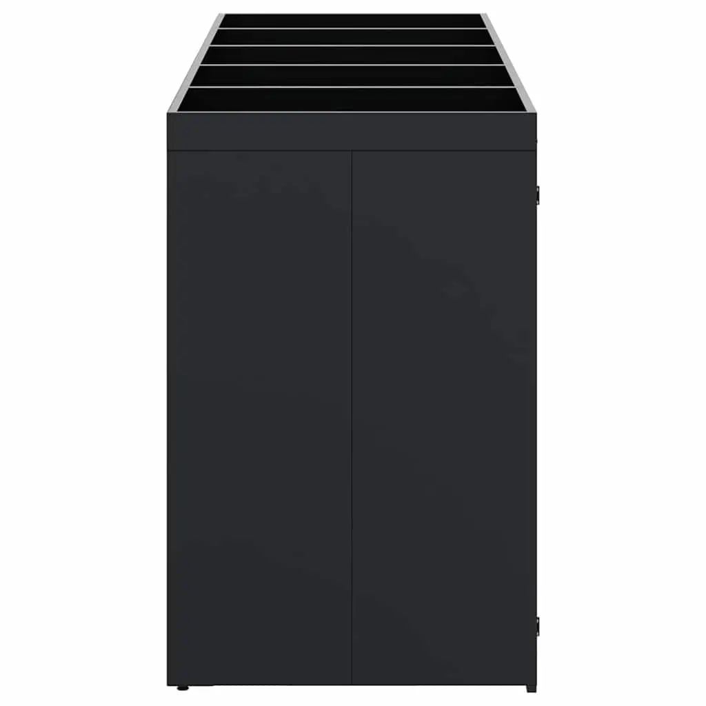 Wheelie Bin Storage Powder-coated Steel 340 x 77.5 x 121.5 cm Black