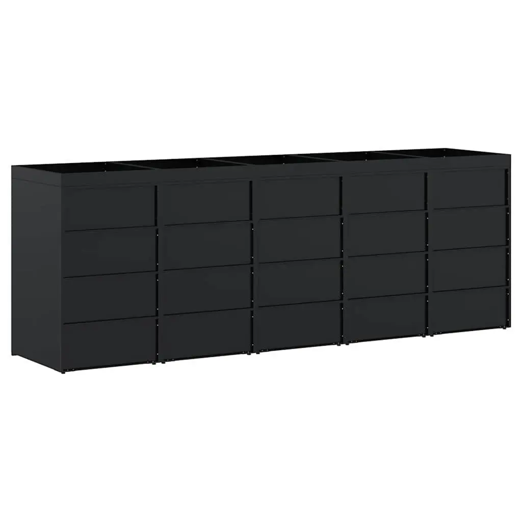Wheelie Bin Storage Powder-coated Steel 340 x 77.5 x 121.5 cm Black