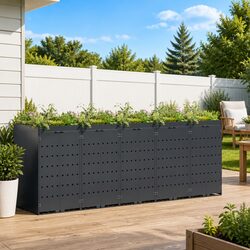 Wheelie Bin Storage Unit 5 Bins Anthracite Garden Outdoor Waste Container