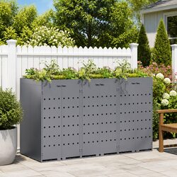 Light Grey Wheelie Bin Storage for 3 Bins