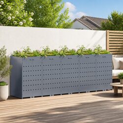Durable Light Grey Wheelie Bin Storage Enclosure for 5 Bins
