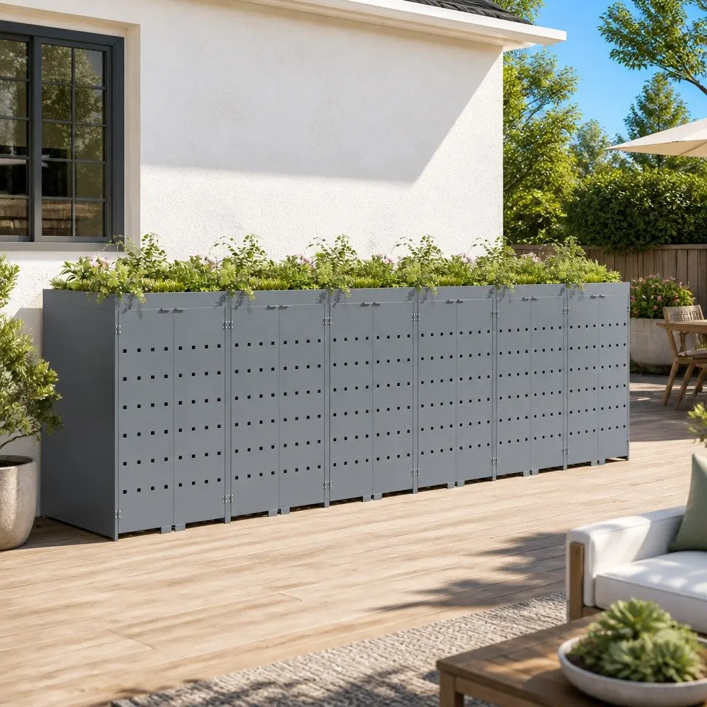 Wheelie Bin Storage Enclosure for 6 Bins